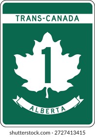 Trans Canada 1, Vector de diseño de sistema de marcadores de ruta de la autopista de Alberta