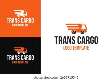 Carga trans para entrega logotipo design vetor modelo ilustração