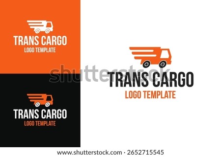 Trans cargo for delivery logo design vector template illustration