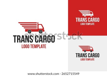 Trans cargo for delivery logo design vector template illustration