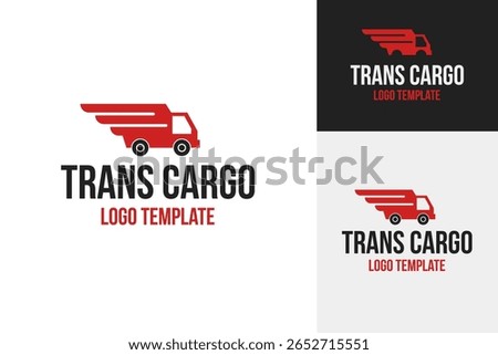 Trans cargo for delivery logo design vector template illustration