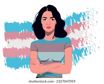 Trans diversity concept, illustration of a transgender person. Representativeness and diversity.