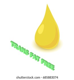 Trans fat allergen free icon. Isometric illustration of trans fat vector icon for web design