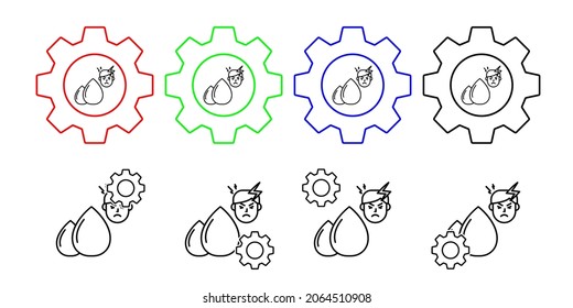 Trans fat, allergic vector icon in gear set illustration for ui and ux, website or mobile application