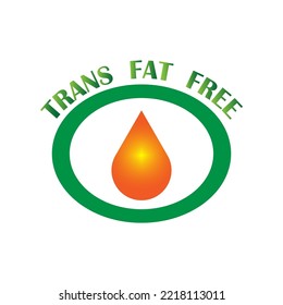 Trans fat free drop. Vegan food logo. Vector illustration. stock image. 