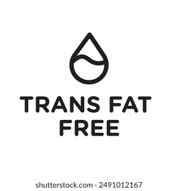 Trans fat free icon Black line art vector logo