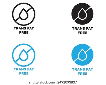 Trans fat free icon black and white vector outline sign