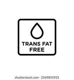 Trans fat free icon Black and white outline vector