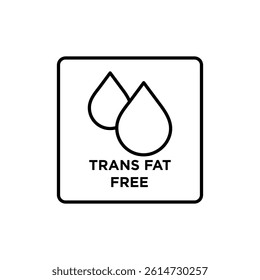 Trans fat free icon black and white vector sign