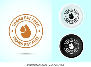 Trans fat free icon design illustration, Zero trans fat icon for healthy concept