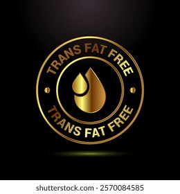 Trans fat free icon design illustration, Zero trans fat icon for healthy concept, Gold color