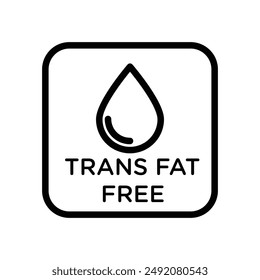 Trans fat free icon linear logo mark in black and white