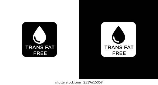 Trans fat free icon linear logo isolated