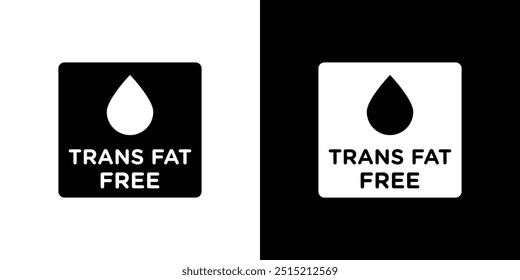 Trans fat free icon logo set vector