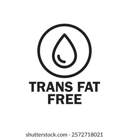 Trans fat free icon Simple thin outline