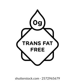 Trans fat free icon simple vector symbol