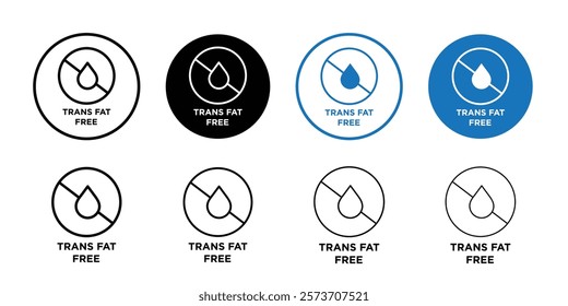 Trans fat free icon Thin line art isolated