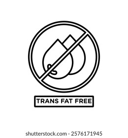 Trans fat free icon vector outline logo sign