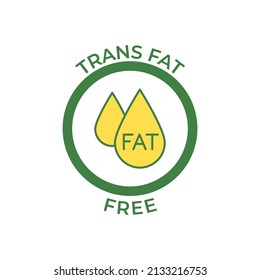 Trans Fat Free Label Icon In Color Icon, Isolated On White Background 