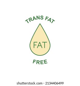 Trans Fat Free Label Icon In Color Icon, Isolated On White Background 