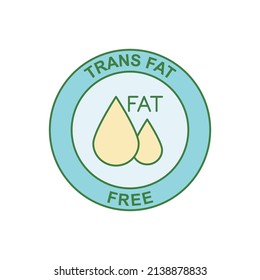 Trans Fat Free Label Icon In Color Icon, Isolated On White Background 