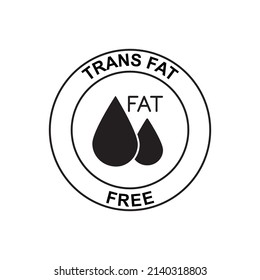 Trans Fat Free Label Icon  In Black Flat Glyph, Filled Style Isolated On White Background