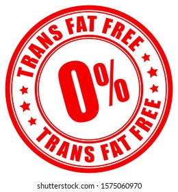 Trans fat free label on white background