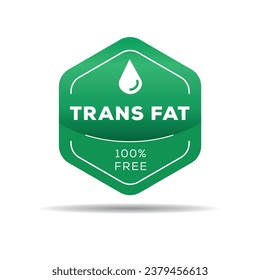 (Trans fat free) label sign, vector illustration.