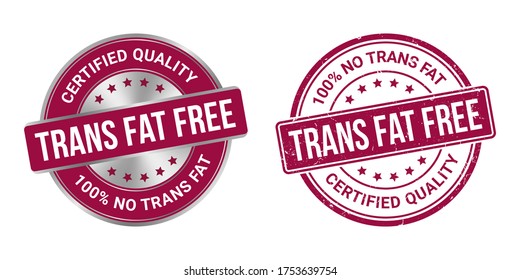 Trans fat free label and stamp vector images