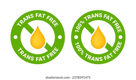 Ilustración vectorial del conjunto de logotipos libres de grasas trans