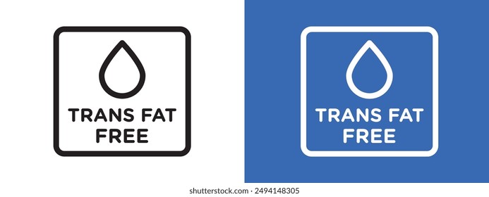 Trans fat free logo sign set vector outline