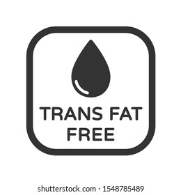 Trans fat free vector icon. Product free allergen ingredient symbol. No trans fat vector icon. Food intolerance stock vector illustration for printing on food packaging