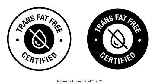 Trans fat free, vector icon set, logo design