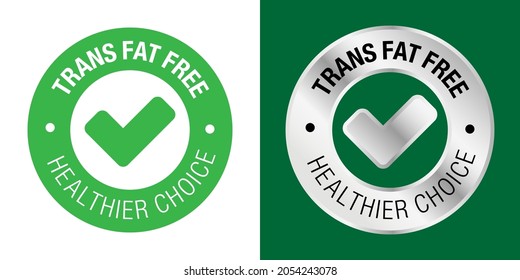 Trans fat free, vector icon set, logo design