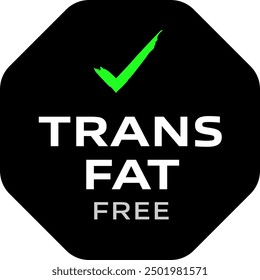 Trans Fat Free Vector icon