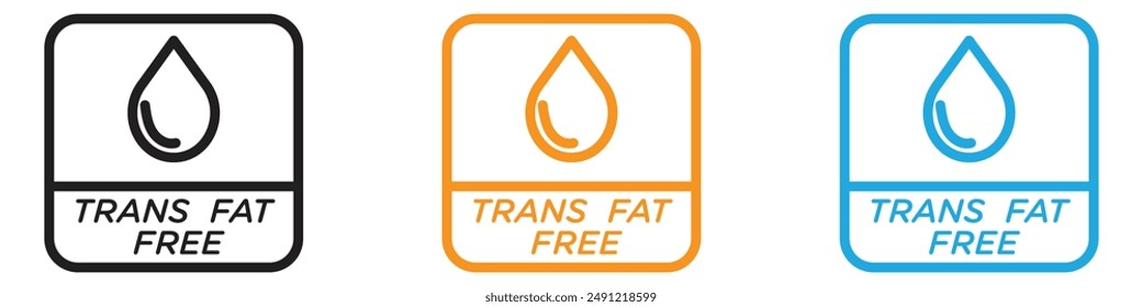 Trans fat free vector logo set collection for web app ui