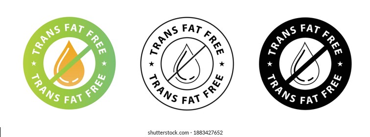 trans fat free vector symbol with drop