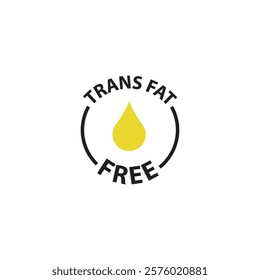 Trans fat free for web design. Editable vector. Editable stroke. Vector graphic