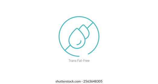 Trans Fat-Free Label Vector Icon for Heart-Healthy Food Items