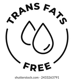 Trans fats free icon. Low cholesterol label. Trans fat free vector illustration for product packaging logo, sign, symbol or emblem isolated.