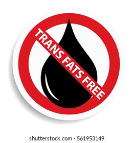 Trans fats free sign on white background.vector illustration