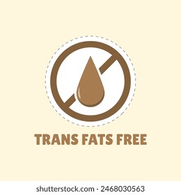 Trans Fats Free Sticker Vector Illustration