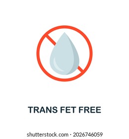 Trans Fet Free icon. Flat sign element from eco friendly product collection. Creative Trans Fet Free icon for web design, templates, infographics and more