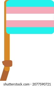 Trans Flag Holding By A Black Hand