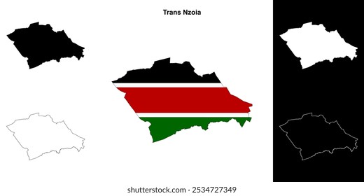 Trans Nzoia county outline map set