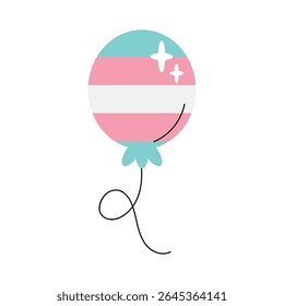 Balão de orgulho trans flutuando com amor e liberdade
