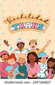 Trans visibility day illustration. Diversity of trans people, celebrating their identity.