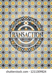 Transaction arabesque style emblem. arabic decoration.
