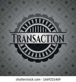 emblema negro de transacción. Ilustración vectorial. Detallado.