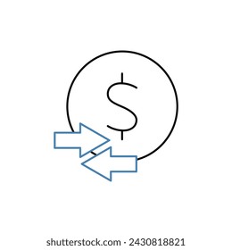 transaction concept line icon. Simple element illustration. transaction concept outline symbol design.